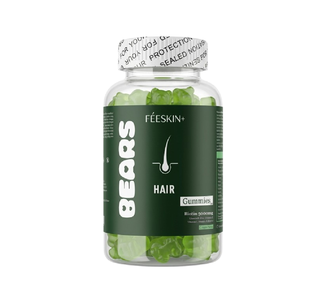 FEESKIN Bears Hair Gummies – Apple Flavor – 60 Gummies